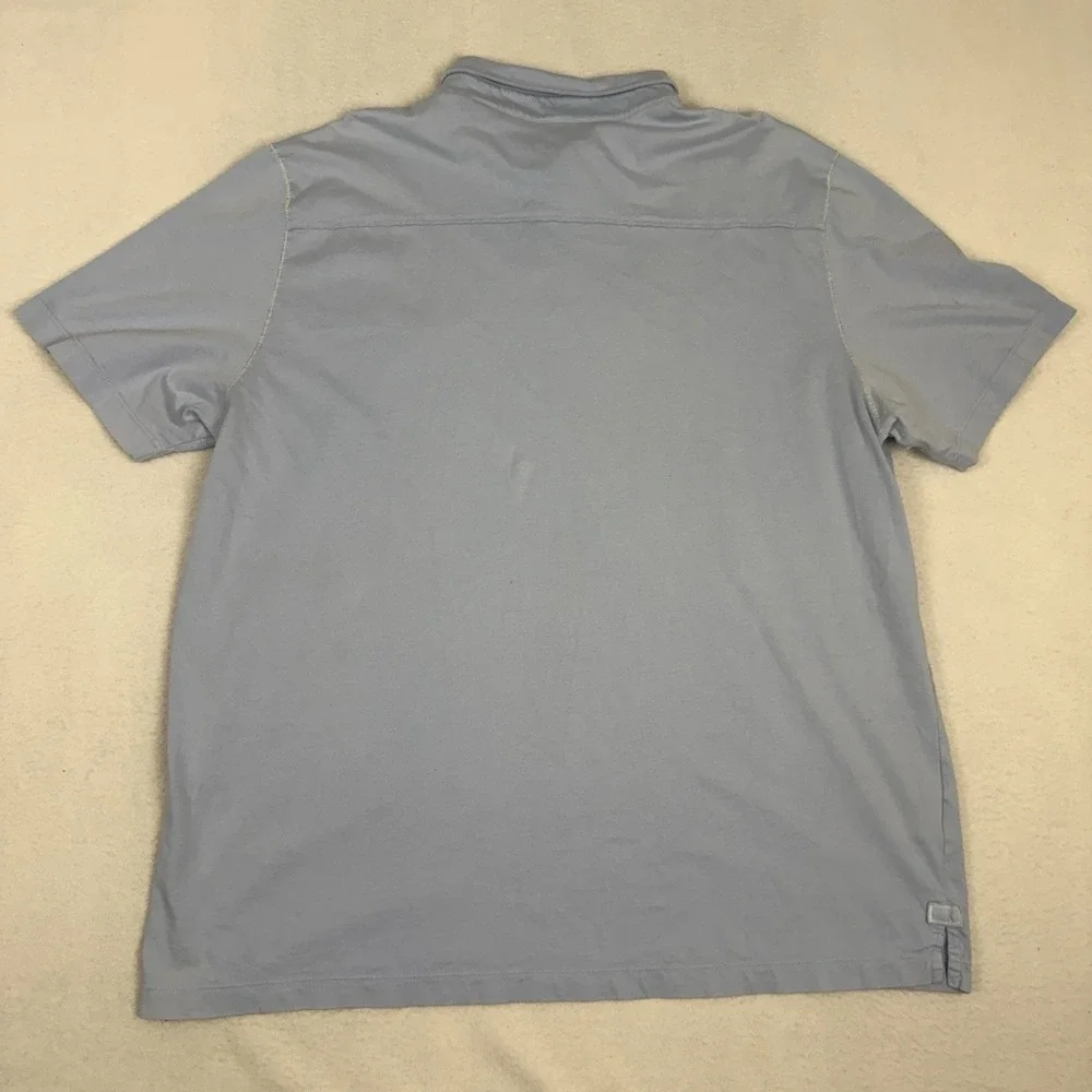 Tommy‎ Bahama Mens XXL Blue Pima Cotton Short Sleeve Pocket Polo Shirt